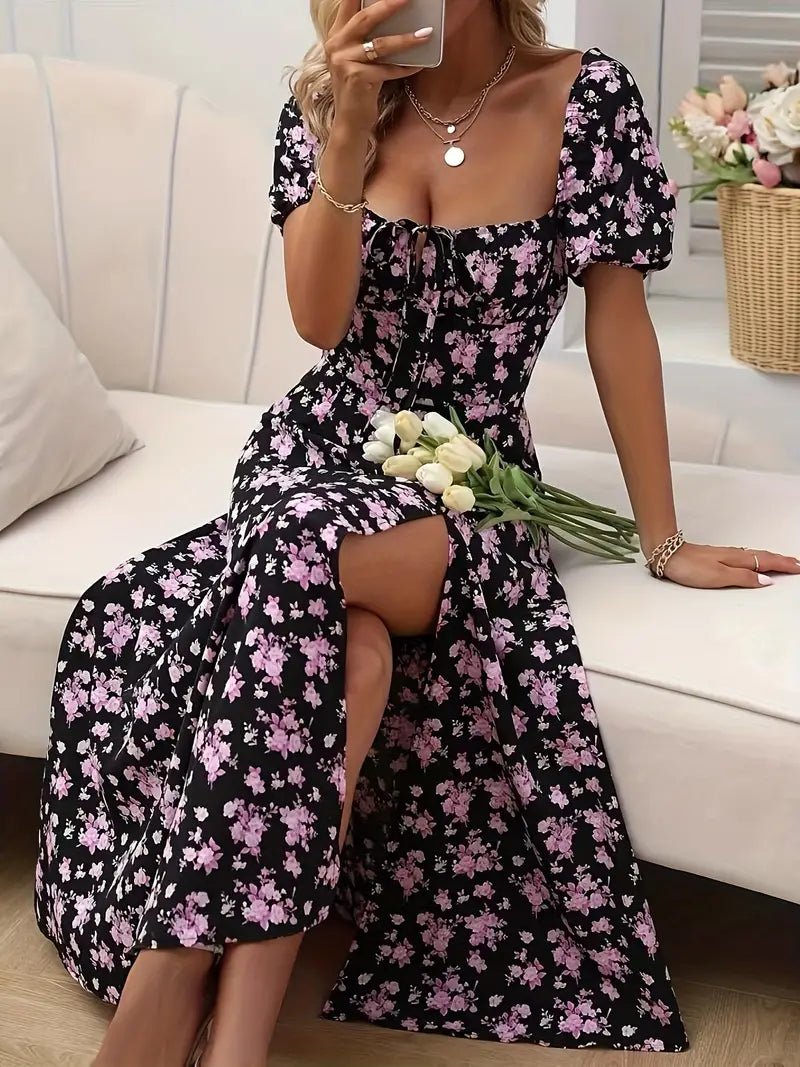 Adalie - Robe chic avec fente pour le printemps et l'été